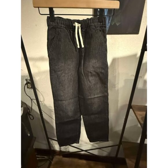 Boys Straight Fit Pull-On Pants With Drawstring - Cat & Jack™ Black Denim 8 Slim - Picture 1 of 3